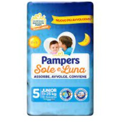 PAMPERS PANN SOLE E LUNA JUNIOR DA 15