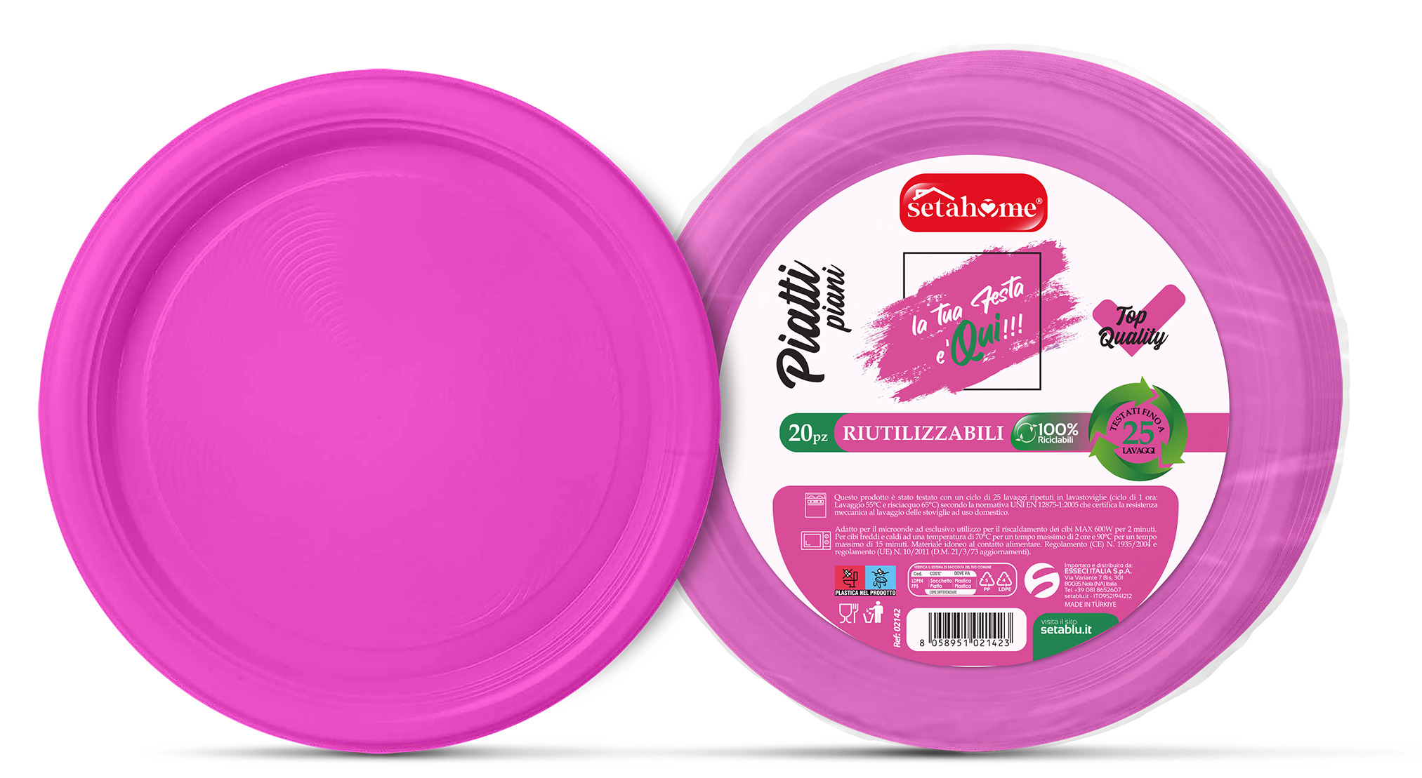 SETABLU PIATTI DESSERT FUCSIA