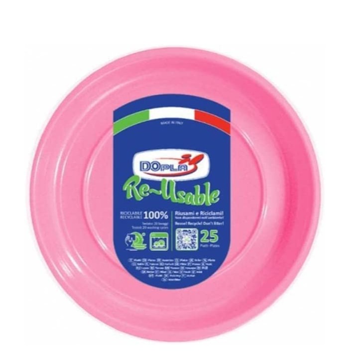 DOPLA PIATTI FRUTTA D 25 PZ ROSA