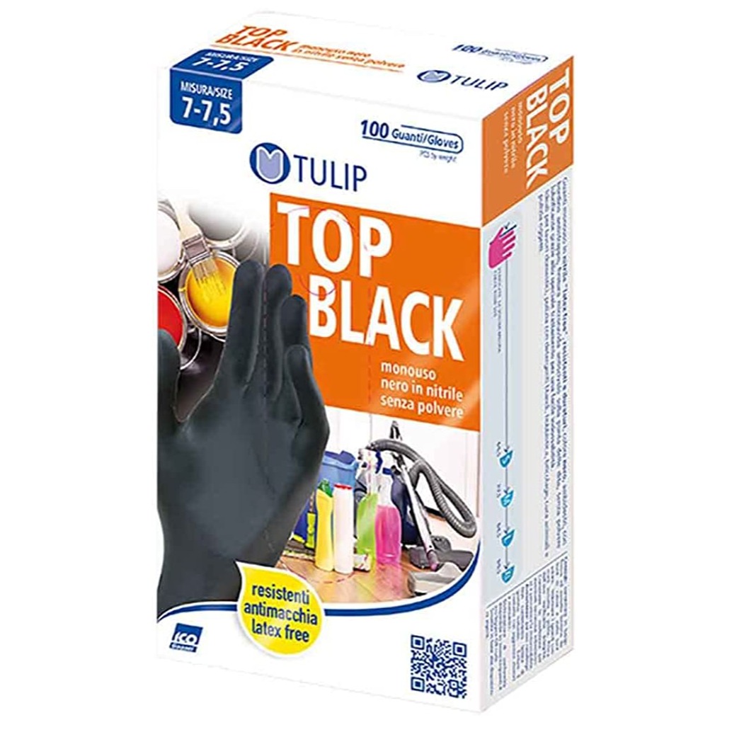 TULIP GUANTI TOP BLACK X 100 L