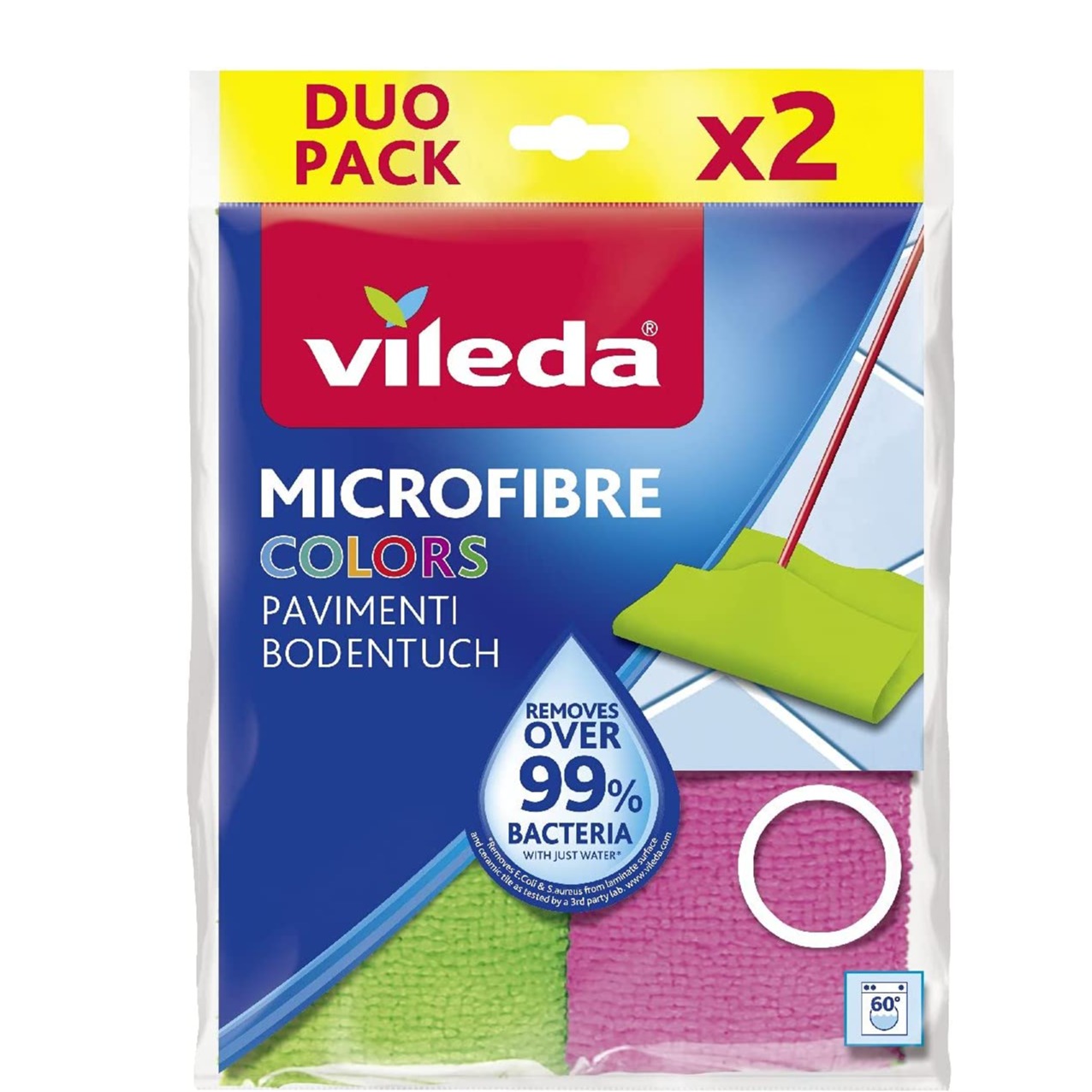 VILEDA PAVIMENTI MICROFIBRE COLORS 2 PZ