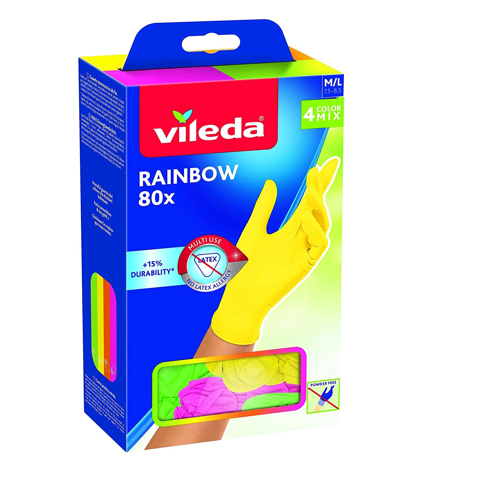 VILEDA GUANTI RAINBOW X 80 S/M