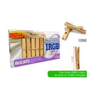 IRGE PINZE BUCATO JUMBO LEGNO X 12