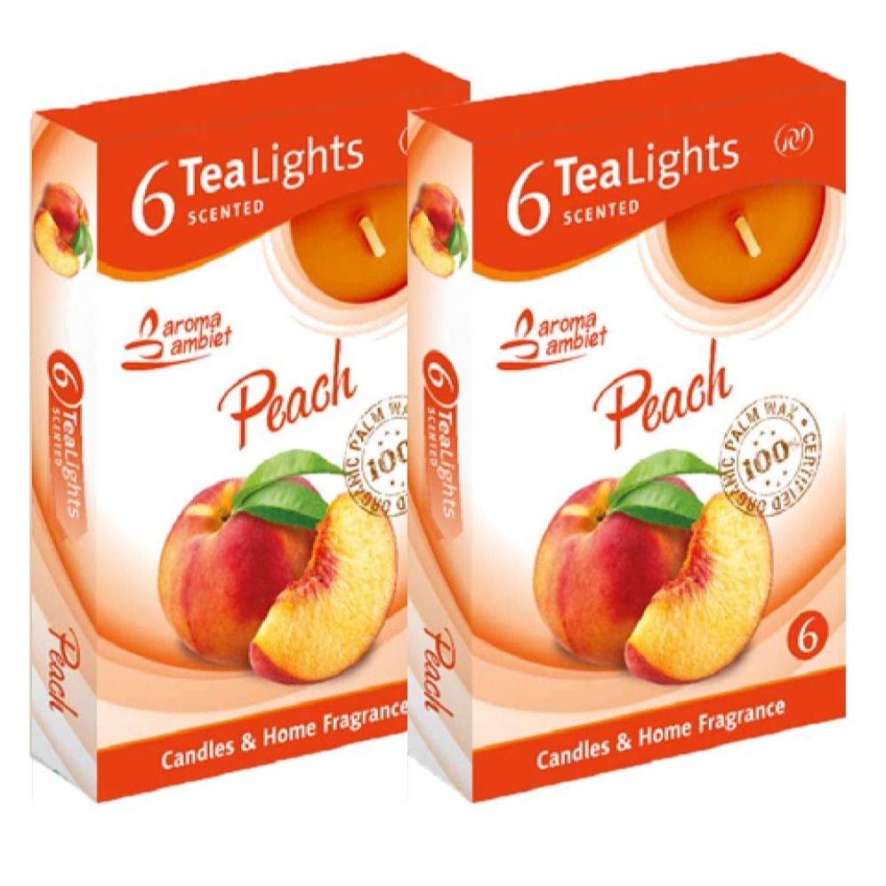 TEA LIGHT PEACH X 6