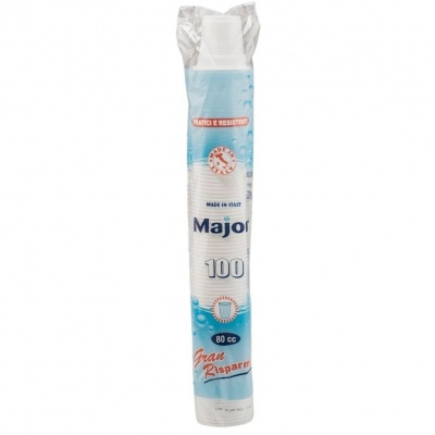 MAJOR BICCHIERI CC 80 BIANCO MATER-BI 50 PZ